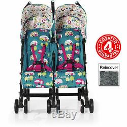 Cosatto Double Twin Baby Toddler Stroller Buggy Pushchair inc Raincover