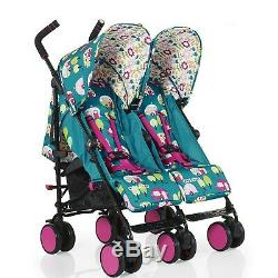 Cosatto Supa Dupa Go Twin Double Pram Stroller Happy Campers