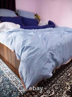 Cotton Duvet Cover 3 Piece Lightweight Quilt Bedspread Dual Blue Comfortable