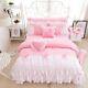 Cotton Pink Purple King Queen Twin Single Size Girls Bedding Set Ruffles Bed Set