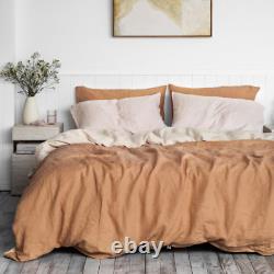 Cream& Sandalwood cotton duvet cover / dual color duvet cover with 4 pillow
