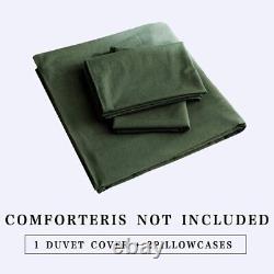 Dark Moss green Linen Bedding Set Queen Comforter Twin Full Queen King Duvet Set
