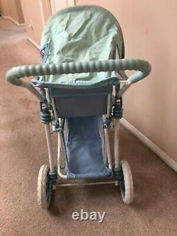 Discontinued American Girl Bitty Baby double twin stroller blue