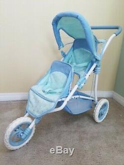 Discontinued American Girl Bitty Baby double twin stroller with (2) dolls