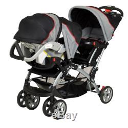 Double Baby Stroller Travel System Infant Twin Car Seat Carrier Buggy New