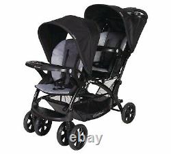Double Baby Stroller Travel System with 2 Car Seats Twin Playard Crib Combo