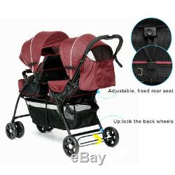Double Baby Stroller Twin City Tandem Infant Car Seat Carrier Travel Carriage 2