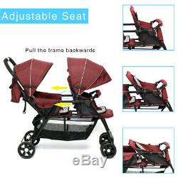 Double Baby Stroller Twin City Tandem Infant Car Seat Carrier Travel Carriage 2
