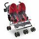 Double Baby Stroller Twin Umbrella Folding Pushchair Infant Safety Travel Red
