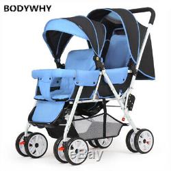 Double Baby Stroller for Twins Omni-directional Wheels Half Lying Twin360 Degree