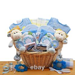 Double Delight Twins New Baby Boys Large Hamper Gift Basket from GBDS