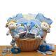 Double Delight Twins New Baby Gift Basket Blue