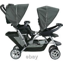 Double Infant Stroller Twin Umbrella Folding Pushchair Infant Safety Travel Set