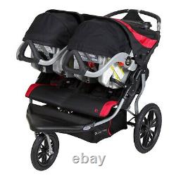 Double Jogger Stroller Travel Baby Buggy All-Terrain Rubber Tires Twin Babies