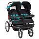 Double Jogging Stroller Twin Jogger Side By Side For Boys/girls Dual Black Teal