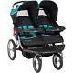 Double Jogging Stroller Twins Baby Boys Jogger Folding Child Cart Mp3 Speakers