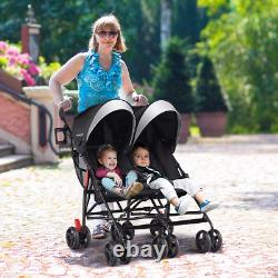 Double Light-Weight Stroller, Travel Foldable Design, Twin Umbrella Stroller wit