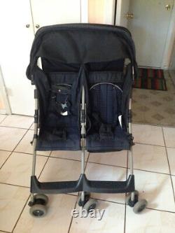 Double Seat Twin side by side baby Stroller, folds flat storage