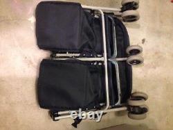Double Seat Twin side by side baby Stroller, folds flat storage