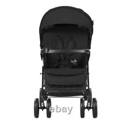 Double Stroller Foldable Lightweight Twin Tandem Stroller Black