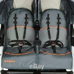 Double Stroller Jogger Buggy Pram Twin Two Side By Side Seat Chair Baby Kid Sit