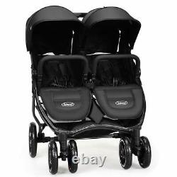 Double Stroller Lightweight Easy Folding Duo Baby Twin Seat Safety Harness Black