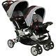 Double Stroller Travel System Baby Twin Car Seat Carrier With Cup Holders Gray