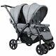 Double Stroller, Twin Baby, Pram, Infant Foldable Strollers Lightweight Gray