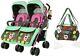 Double Twin Stroller Buggy Pushchair Inc Raincover Cup Holder Bumper Bar & Bag