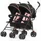 Dream On Me Umbrella Double Stroller Side-by-side Carriage Pink