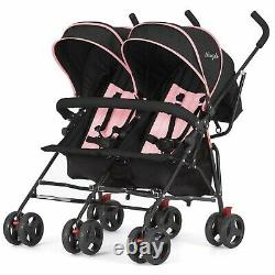 Dream On Me Umbrella Double Stroller Side-by-Side Carriage Pink