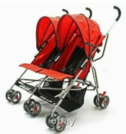 Dream On Me Volgo Twin Umbrella Stroller in Red
