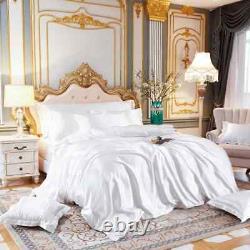 Duvet Cover Bed Sheet Pillowcase Satin Bedsheet King Queen Double Twin Size