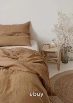 Earthy Brown Linen Bedding Set Queen Comforter Twin Full Queen King Duvet Set