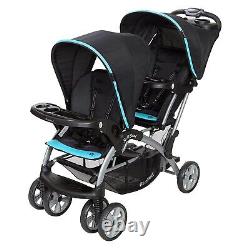 Elite Baby Boy Double Stroller with 2 Infant Car Seats Twins Nursery Center Bag