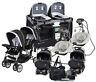 Elite Twins Baby Double Stroller With 2 Car Seats 2 Swings Playard Bag Combo Set