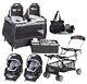 Elite Twins Double Stroller Frame With 2 Car Seats Baby Combo Nursery Center Bag