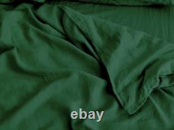 Emerald Green Linen Bedding Set Queen Comforter Twin Full Queen King Duvet Set