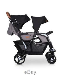 FUSION Stroller Twin Double Pushchair One By One Buggy EasyGO Tandem New 2019