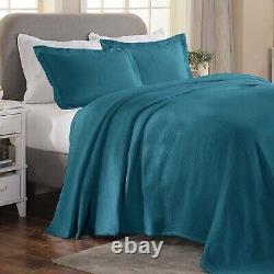 Florin Cotton Matelasse Weave Breathable Bedspread & Pillow Sham Bedding Set