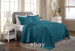 Florin Cotton Matelasse Weave Breathable Bedspread & Pillow Sham Bedding Set