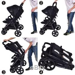 Foldable Lightweight Aluminum Double Twin Baby Infant Travel Stroller Umbrella