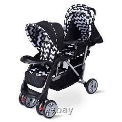 Foldable Twin Baby Double Stroller Kids Jogger Travel Infant Pushchair 3 color-B
