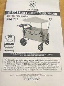 Foldable Wagons for Two Kids & Cargo, Collapsible Folding Stroller with Gray