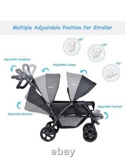 Foldable baby double pushchair Lightweight travel pushchair