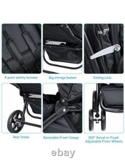 Foldable baby double pushchair Lightweight travel pushchair