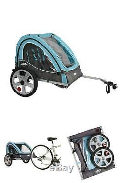 Folding Bike Trailer Kid Carrier Bicycle Double Twin Toddler Baby Infant Pet Dog