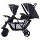 Folding Black Twin Baby Kids Infant Double Stroller Jogger Basket Collapsable