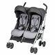 Folding Double Stroller Side By Side Infant Twin Toddlers Front Wheel Suspension