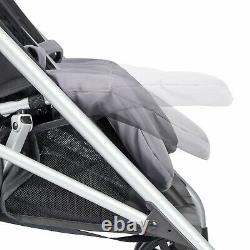 Folding Double Stroller Side by Side Infant Twin Toddlers Front Wheel Suspension